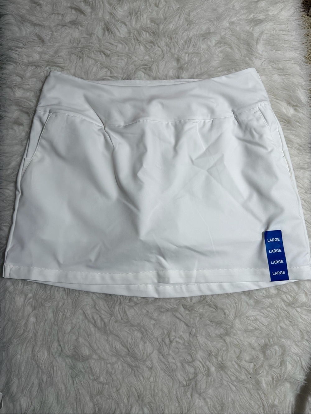 NWT Adidas Large L White Athletic Skort with Pockets Tennis skirt golf skirt